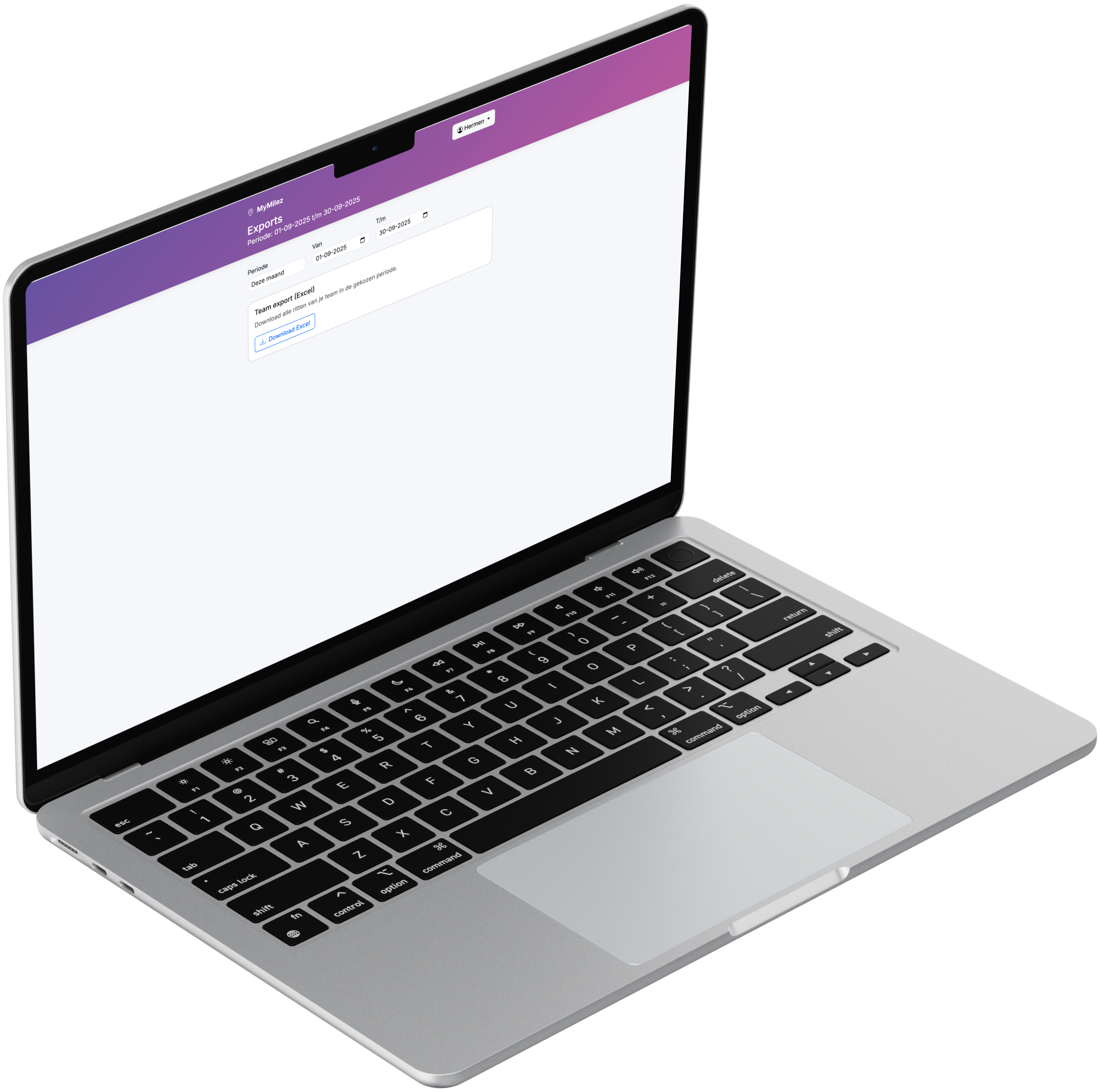 Screenshot: Rapporten exporteren